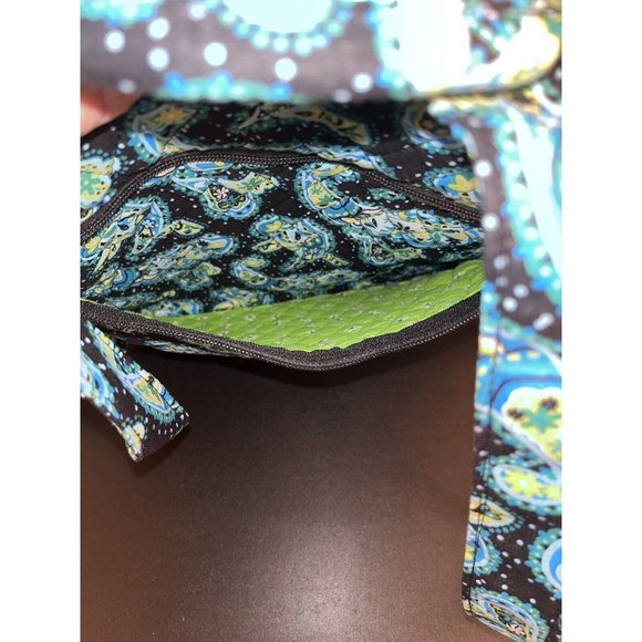 Nicole Brayden Quilted Backpack Blue Paisley EUC Approx 15x11x5 Inches - Picture 7 of 10